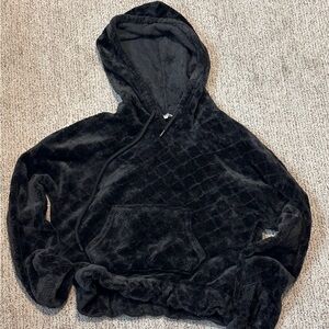 No Boundaries Black Plush Hooded Sweater